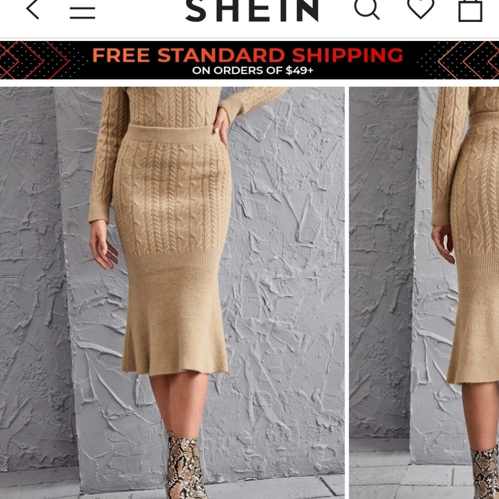 Cable knit mermaid skirt